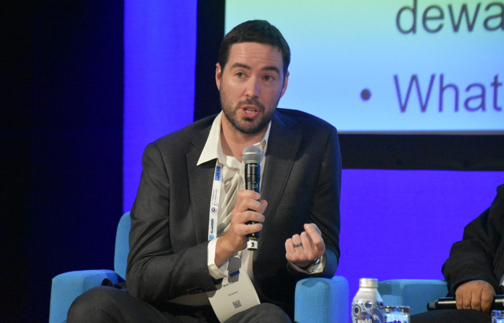 Professor David Williams speaking during the tailings dewatering and stacking panel at the 2025 Life of Mine Conference in Brisbane