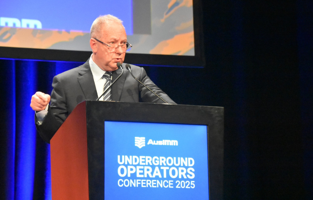 Mark Cutifani delivers keynote address at the AusIMM Underground Operators Conference 2025 in Adelaide, urging mining professionals to lead cultural change and reclaim the industry narrative.