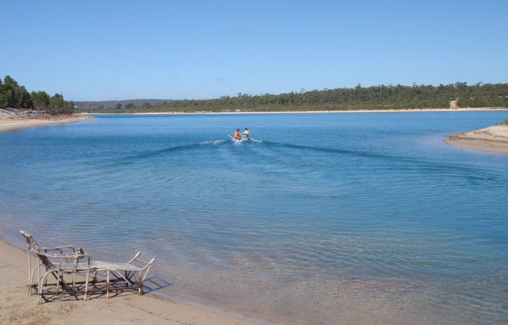 There is an armchair on the beach of a closed pit lake and the gates are locked. Which tells you much of what you need to know about mine water safety article image